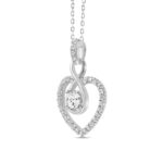 LADIES PENDANT 1/2CT ROUND DIAMOND 14K WHITE GOLD WITH CHAIN - Image 2