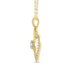 LADIES PENDANT 1/2CT ROUND DIAMOND 14K YELLOW GOLD WITH CHAIN - Image 3