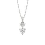 LADIES PENDANT 7/8CT ROUND/HEART DIAMOND 14K WHITE GOLD WITH CHAIN