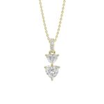 LADIES PENDANT 7/8CT ROUND/HEART DIAMOND 14K YELLOW GOLD WITH CHAIN
