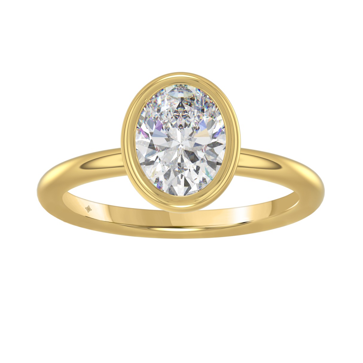 LADIES SOLITAIRE RING 2CT OVAL DIAMOND 14K YELLOW GOLD (CENTER STONE OVAL DIAMOND 2CT ) - Image 1