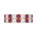 14K ROSE GOLD 2 3/8CT ROUND DIAMOND LADIES BAND (ROUND RUBY) - Image 5