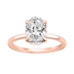 14K ROSE GOLD 2.00CT OVAL/ROUND DIAMOND LADIES RING (CENTER STONE OVAL DIAMOND 2CT)