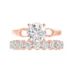 14K ROSE GOLD 3 5/8CT ROUND DIAMOND LADIES BRIDAL SET (CENTER STONE ROUND DIAMOND 2CT) - Image 5