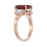 14K ROSE GOLD 5 1/3CT EMERALD DIAMOND LADIES RING (EMERALD RUBY) - Image 3