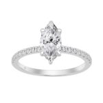 14K WHITE GOLD 1 1/4CT MARQUISE DIAMOND LADIES RING (CENTER STONE MARQUISE DIAMOND 1.00CT)