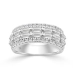 14K WHITE GOLD 1 1/4CT ROUND/BAGUETTE DIAMOND LADIES BAND