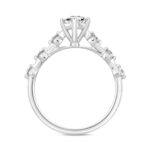 14K WHITE GOLD 1 1/4CT ROUND/MARQUISE DIAMOND LADIES RING (CENTER STONE MARQUISE DIAMOND 1CT) - Image 2