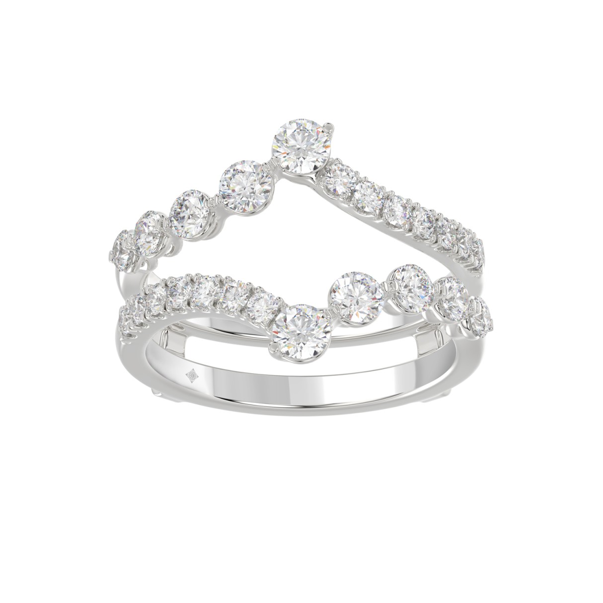14K WHITE GOLD 1.00CT ROUND DIAMOND LADIES WRAP RING - Image 1