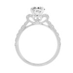 14K WHITE GOLD 2 1/2CT ROUND/OVAL DIAMOND LADIES BRIDAL SET (CENTER STONE OVAL DIAMOND 1 1/2CT) - Image 2