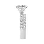 14K WHITE GOLD 2 1/2CT ROUND/OVAL DIAMOND LADIES BRIDAL SET (CENTER STONE OVAL DIAMOND 1 1/2CT) - Image 3