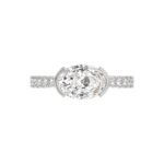 14K WHITE GOLD 2 1/2CT ROUND/OVAL DIAMOND LADIES RING (CENTER STONE OVAL DIAMOND 2CT - Image 5