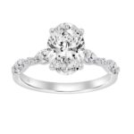 14K WHITE GOLD 2 1/2CT ROUND/OVAL/MARQUISE DIAMOND LADIES RING (CENTER STONE OVAL DIAMOND 2CT