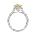 14K WHITE GOLD 2 1/2CT ROUND/PEAR DIAMOND LADIES RING (CENTER STONE YELLOW PEAR DIAMOND 1.00CT) - Image 5