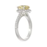 14K WHITE GOLD 2 1/2CT ROUND/PEAR DIAMOND LADIES RING (CENTER STONE YELLOW PEAR DIAMOND 1.00CT) - Image 4