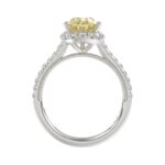 14K WHITE GOLD 2 1/2CT ROUND/PEAR DIMAOND LADIES RING (CENTER STONE PEAR YELLOW DIAMOND 2.00CT) - Image 2
