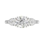 14K WHITE GOLD 2 1/3CT ROUND/PEAR DIAMOND LADIES RING (CENTER STONE ROUND DIAMOND 1 1/4CT) - Image 5