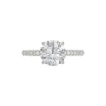 14K WHITE GOLD 2 1/4CT ROUND DIAMOND LADIES RING (CENTER STONE ROUND DIAMOND 2CT) - Image 5