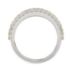 14K WHITE GOLD 2 1/4CT ROUND/OVAL DIAMOND LADIES BAND (CENTER STONE YELLOW OVAL DIAMOND 1 5/8CT) - Image 2