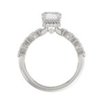 14K WHITE GOLD 2 3/4CT ROUND/PEAR/EMERALD DIAMOND LADIES RING (CENTER STONE EMERALD DIAMOND 2CT) - Image 2