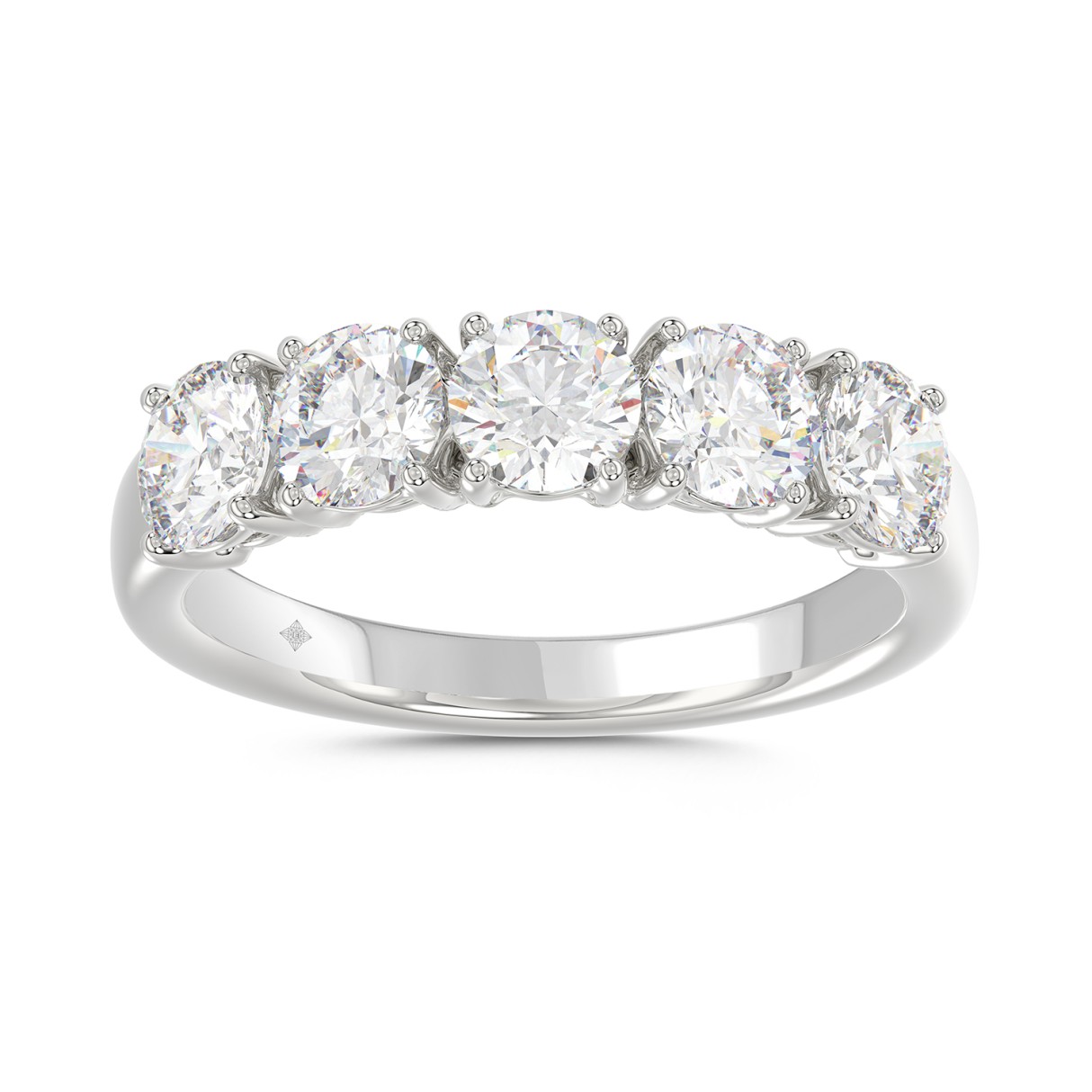 14K WHITE GOLD 2.00CT ROUND DIAMOND LADIES BAND - Image 1