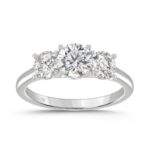 14K WHITE GOLD 2.00CT ROUND DIAMOND LADIES RING (CENTER STONE ROUND DIAMOND 1CT)