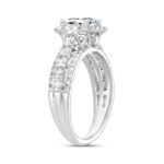 14K WHITE GOLD 2CT ROUND/PRINCESS DIAMOND LADIES RING (CENTER STONE PRINCESS DIAMOND 1CT ) - Image 3