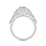 14K WHITE GOLD 3 1/10CT ROUND/PRINCESS DIAMOND LADIES RING (CENTER STONE OVAL DIAMOND 1 1/4CT) - Image 2