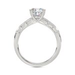 14K WHITE GOLD 3 1/2CT EMERALD/CUSHION DIAMOND LADIES RING (CENTER STONE CUSHION DIAMOND 3CT) - Image 2