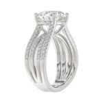14K WHITE GOLD 3 1/2CT ROUND DIAMOND LADIES RING (CENTER STONE ROUND DIAMOND 3CT) - Image 3