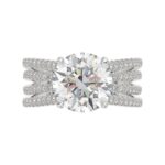 14K WHITE GOLD 3 1/2CT ROUND DIAMOND LADIES RING (CENTER STONE ROUND DIAMOND 3CT) - Image 5