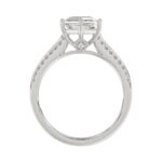 14K WHITE GOLD 3 1/4CT ROUND/HEXAGON DIAMOND LADIES RING (CENTER STONE HEXAGON STEP CUT DIAMOND 3CT - Image 2