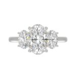 14K WHITE GOLD 3 1/5CT OVAL DIAMOND LADIES RING (CENTER STONE OVAL DIAMOND 2CT) - Image 5