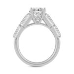 14K WHITE GOLD 3 3/4CT OVAL/BAGUETTE DIAMOND LADIES RING (CENTER STONE OVAL DIAMOND 3CT) - Image 2
