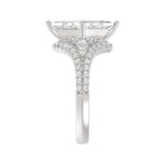 14K WHITE GOLD 3 3/4CT ROUND/PRINCESS DIAMOND LADIES RING - Image 4