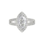 14K WHITE GOLD 3.00CT ROUND/MARQUISE DIAMOND LADIES RING (CENTER STONE MARQUISE DIAMOND 2CT) - Image 5