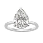 14K WHITE GOLD 3.00CT ROUND/PEAR DIAMOND LADIES RING (CENTER STONE PEAR DIAMOND 3CT)
