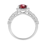 14K WHITE GOLD 3.00CT ROUND/RUBY OVAL DIAMOND LADIES RING (CENTER STONE RUBY OVAL DIAMOND 2 1/2CT) - Image 3