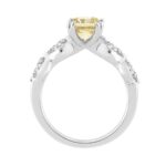 14K WHITE GOLD 3.00CT YELLOW RADIANT/OVAL DIAMOND LADIES RING (CENTER STONE YELLOW RADIANT DIAMOND 5.00CT) - Image 2
