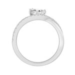 14K WHITE GOLD 3/4CT ROUND/EMERALD DIAMOND LADIES RING - Image 2