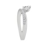 14K WHITE GOLD 3/4CT ROUND/EMERALD DIAMOND LADIES RING - Image 3