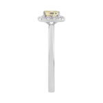 14K WHITE GOLD 3/4CT ROUND/YELLOW PRINCESS DIAMOND LADIES RING - Image 3