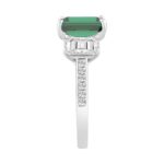 14K WHITE GOLD 6 1/3CT ROUND/GREEN EMERALD DIAMOND LADIES RING (CENTER STONE GREEN EMERALD DIAMOND 5CT) - Image 3