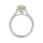14K WHITE GOLD CRAFTED WITH 18K YELLOW GOLD SHANK 2 1/2CT ROUND/PEAR DIAMOND LADIES RING (CENTER STONE PEAR YELLOW DIAMOND 2.00CT) - Image 5