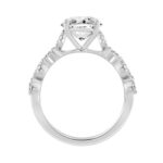 14K White Gold Oval Diamond Fancy Engagement Ring for Ladies 2 1/2CT with Marquise & Round Diamond 2.00CT Oval Center stone (Color F-G -Clarity VS - Image 3