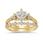 14K YELLOW GOLD 1 1/2CT ROUND DIAMOND LADIES BRIDAL SET (CENTER STONE PRINCESS DIAMOND 1CT)