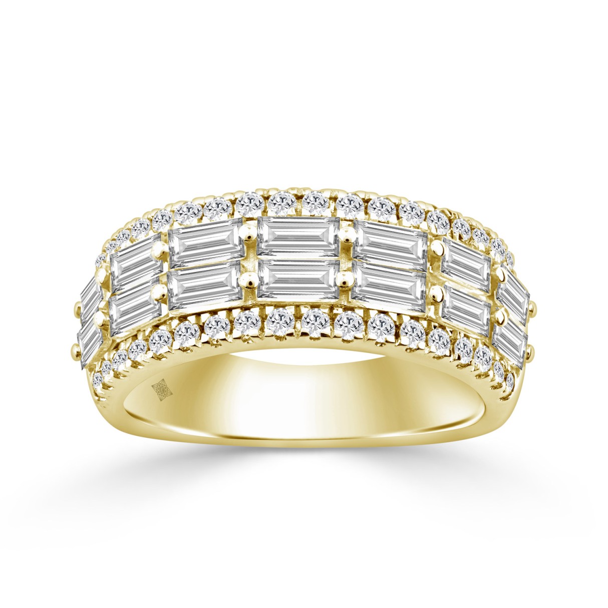 14K YELLOW GOLD 1 1/4CT ROUND/BAGUETTE DIAMOND LADIES BAND - Image 1