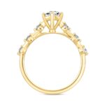 14K YELLOW GOLD 1 1/4CT ROUND/MARQUISE DIAMOND LADIES RING (CENTER STONE MARQUISE DIAMOND 1CT) - Image 2