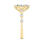 14K YELLOW GOLD 1 1/4CT ROUND/MARQUISE DIAMOND LADIES RING (CENTER STONE MARQUISE DIAMOND 1CT) - Image 3