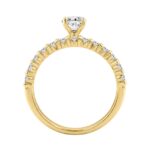 14K YELLOW GOLD 1 1/4CT ROUND/OVAL DIAMOND LADIES BRIDAL SET (CENTER STONE OVAL DIAMOND 3/4CT) - Image 2